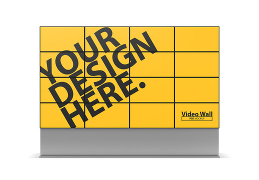Large TV Panels Video Wall Mockup