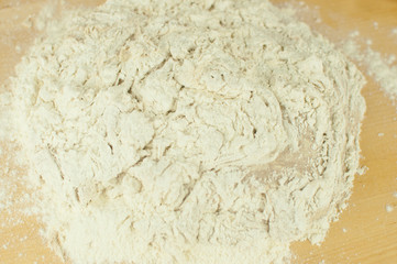 Fototapeta na wymiar bread starter. Close up shot of bread dough texture. Air Bubbles from fermentation.