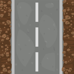 Seamless pattern textured road and land with stones and cobblestones.