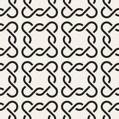 Vector seamless interlaced stylish pattern. Repeating geometric tiles with weaved lines.