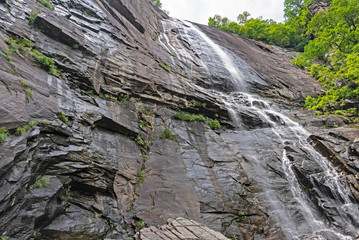 Fototapeta na wymiar Waterfall falling over a cliff at Chimney Rock.
