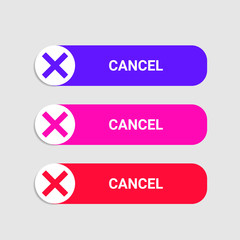 Colored cancel buttons for web