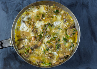 Mushroom meal in a pan
