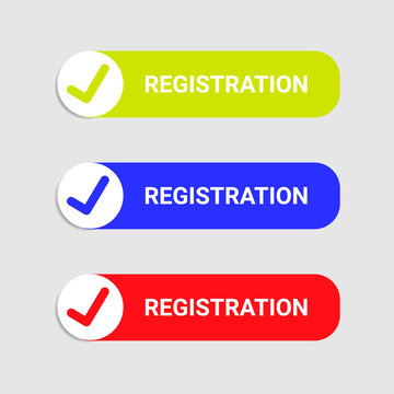 Colored registration buttons for web