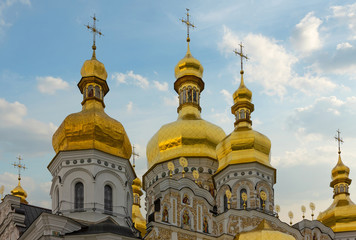 Christian Orthodox church architecture, Kyiv Pechersk Lavra monastery, Ukraine.