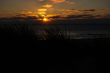 a sunset on Texel in the Netherlands after a beautiful warm day