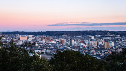 飯能市 天覧山からの眺め 夕暮れ