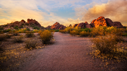 Sunset at Papago Park in Phoenix Arizona
