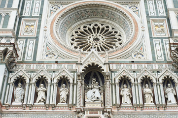 Obraz premium Cathedral of Santa Maria del Fiore, designed by Fillippo Brunelleschi, Centro Storico, Firenze, Tuscany.