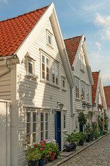 Stavanger, Norway. Trafitional historic wooden houses in old town.