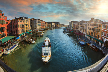View of the Grand Canal from Rialto Bridge, Venice, Veneto, Italy, Europe