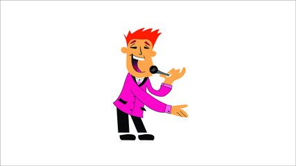illustration vector of a cartoon singer