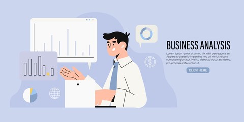 Businessman research market on laptop and search solutions and strategies during financial and economic crisis to avoid bankruptcy and ways of company business recovery. Concept of business analysis.