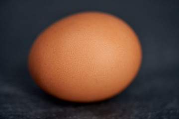 Isolated egg in shell, food macro, closeup.              