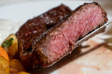 Entrecôte (Ribeye) Steak medium rare grilled