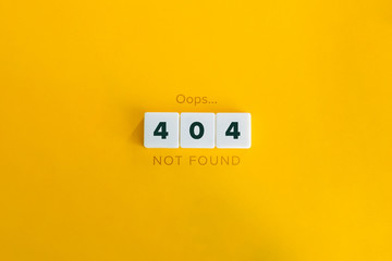 404 error page not found concept. Block letters on bright orange background. Minimal Aesthetics. - obrazy, fototapety, plakaty