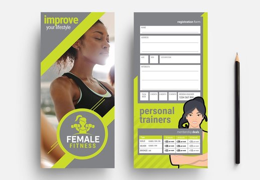 Gym Fitness Registration Card Layout