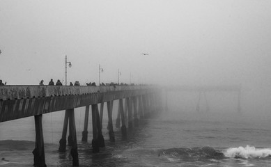 Pacifica Pier in deep fog
