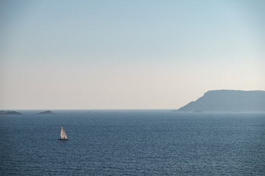 Sailboat in the open sea