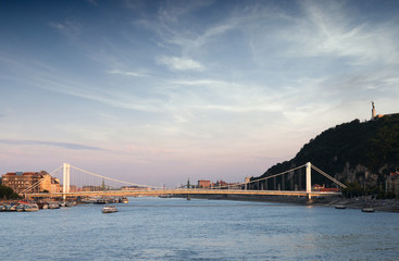 Elizabeth Bridge on the Danube River Budapest Hungary