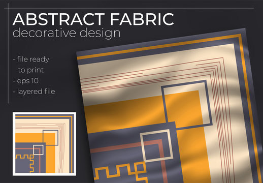 abstract silk scarf creative hijab design with realistic mock up