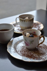 Chocolate mousse in tiny cute cups