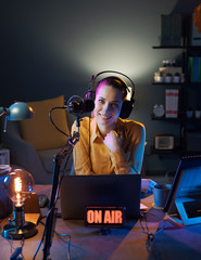 Broadcasting on air at the radio station