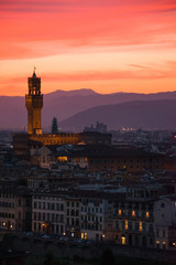 Fototapeta na wymiar Beautiful view of Palazzo Vecchio, Florence, Italy
