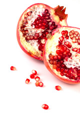 pomegranate isolated on white