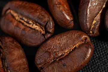 Macro de Granos de cafe 