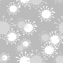 Abstract seamless pattern with Coronavirus bacteria icons. Protection against coronavirus. Hand drawn sketch style. 