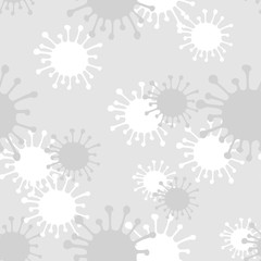 Abstract seamless pattern with Coronavirus bacteria icons. Protection against coronavirus. Hand drawn sketch style. 