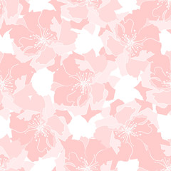 Seamless light pattern with romantic flowers. Decorative elegant background.