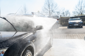 washing program at the self-service station. washing, rinsing and polishing of the car body under...