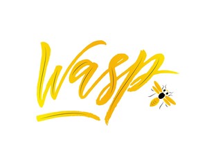 Obraz premium Logo Wasp with insect. Vector