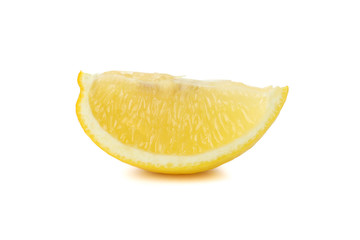 Lemon slice isolated on white background. Ripe fruit