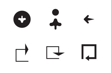 Universal trend geometric arrows set isolated on white background.