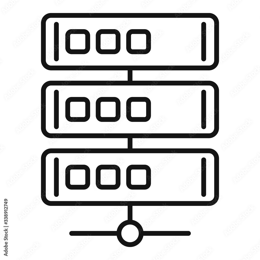 Poster server database icon. outline server database vector icon for web design isolated on white backgroun