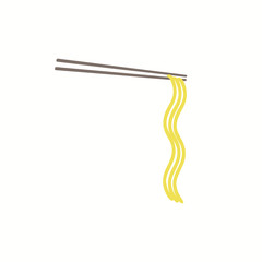 vector illustration Chopsticks and noodle