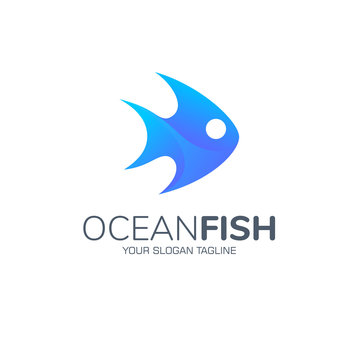 3D Blue Fish Logo Vector Icon Template. Modern Logo Element for fishing, food, fish restaurant, aquarium, company, consulting, corporate. Ocean Fish Logo Design best useful for brands.