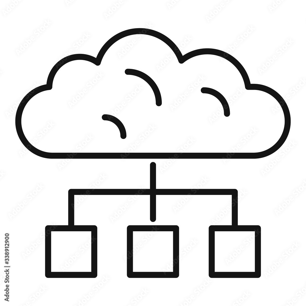 Poster cloud data hosting icon. outline cloud data hosting vector icon for web design isolated on white bac