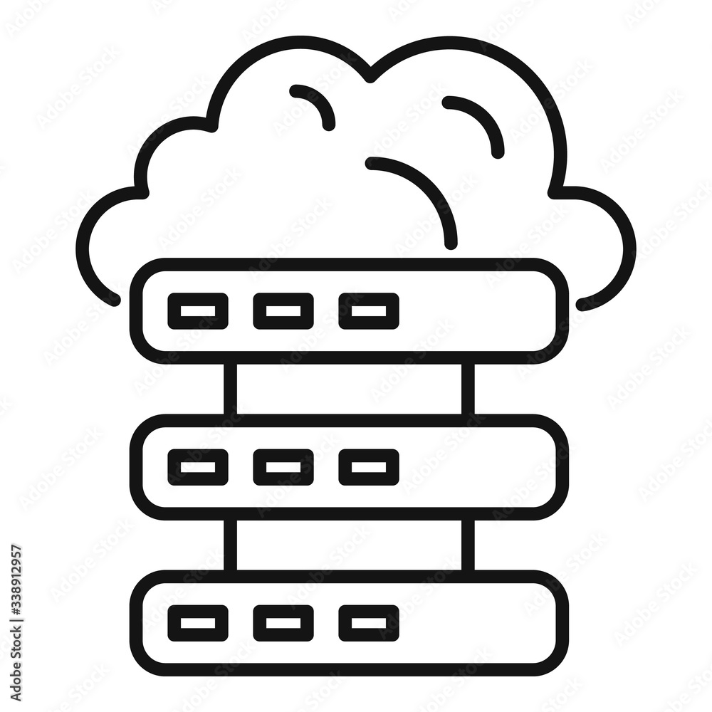 Poster digital data center icon. outline digital data center vector icon for web design isolated on white b