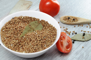 buckwheat with tomato, black pepper and basil cooking quarantine