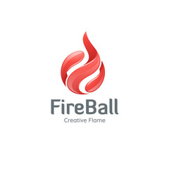 Fireball VectorLogo Vector Icon Template. Flame Logo. Fire Logo. Red Flaming Modern 3D Logotype Concept Icon. Best useful for Company, Business, Consulting and Corporate.