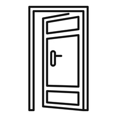 Exit icon. Outline exit vector icon for web design isolated on white background