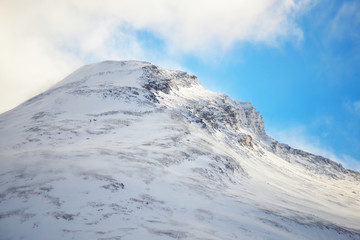 Winter landscape mountains with snow