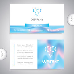 business card - Scientific pattern with chemical connections. DNA and RNA molecule structure. Concept for science and research.