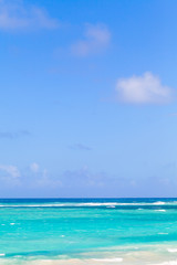 Caribbean sea at sunny day, vertical landscape