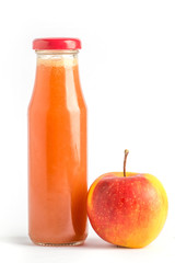 fresh red apple juice isolated on white background