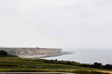 La Pointe Du Hoc rocks, Normandy France in summer